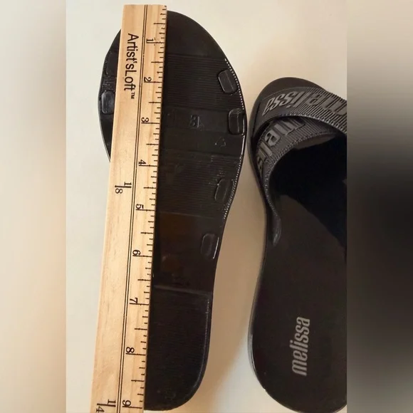 Melissa Black Slide Sandals | Chic Minimalist Summer Slides | Slightly Wide Fit - Picture 6 of 7